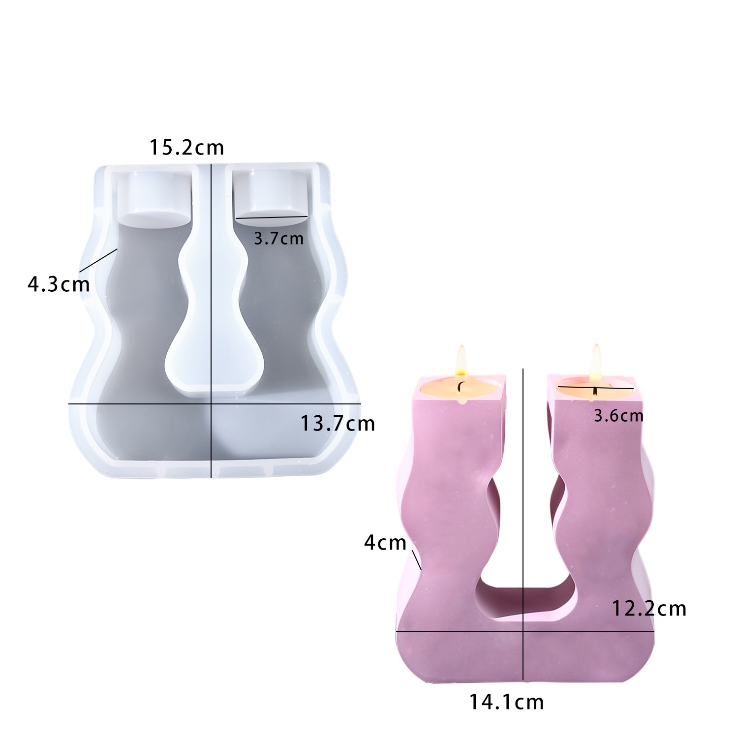 Candle Molds - Kendin Yap epoksi reçine kalıbı U