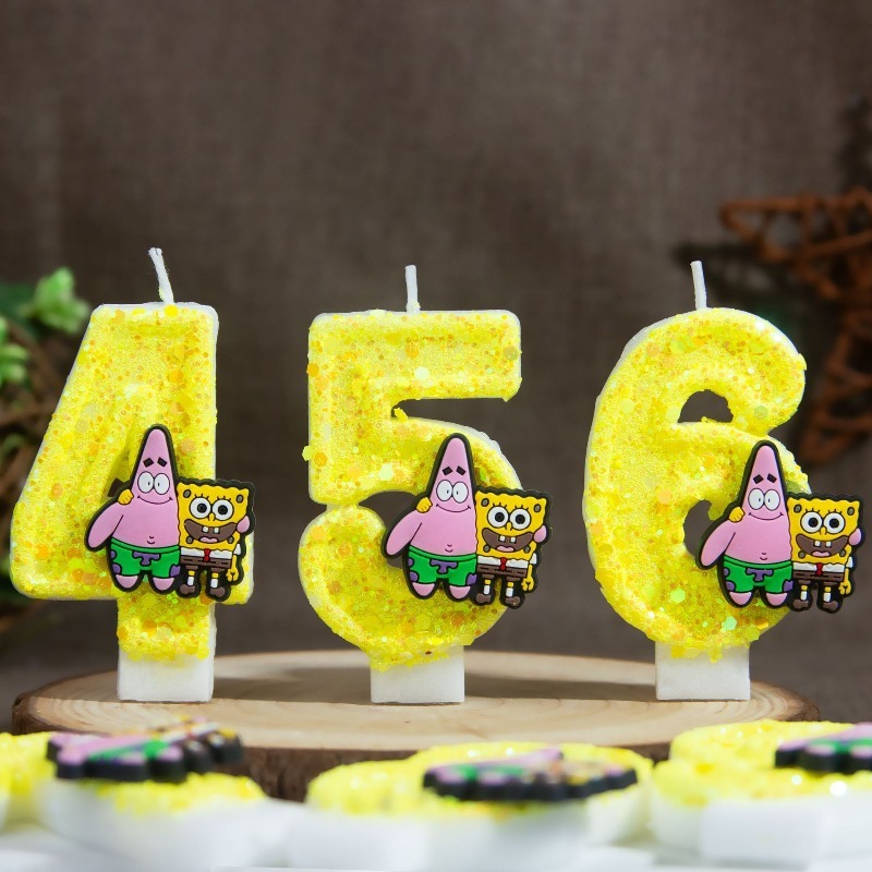 Silk Candle - SpongeBob SquarePants Dijital Rakamlı Pasta Mumları